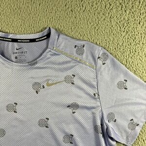 Nike Dri Fit Miler Wild Run T Shirt Men Medium Graphic All Over Print Tee